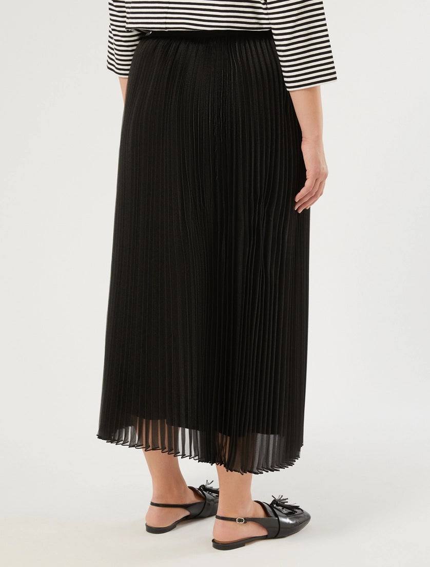 Black flared pleated organza skirt with elastic waistband from Persona by Marina Rinaldi
