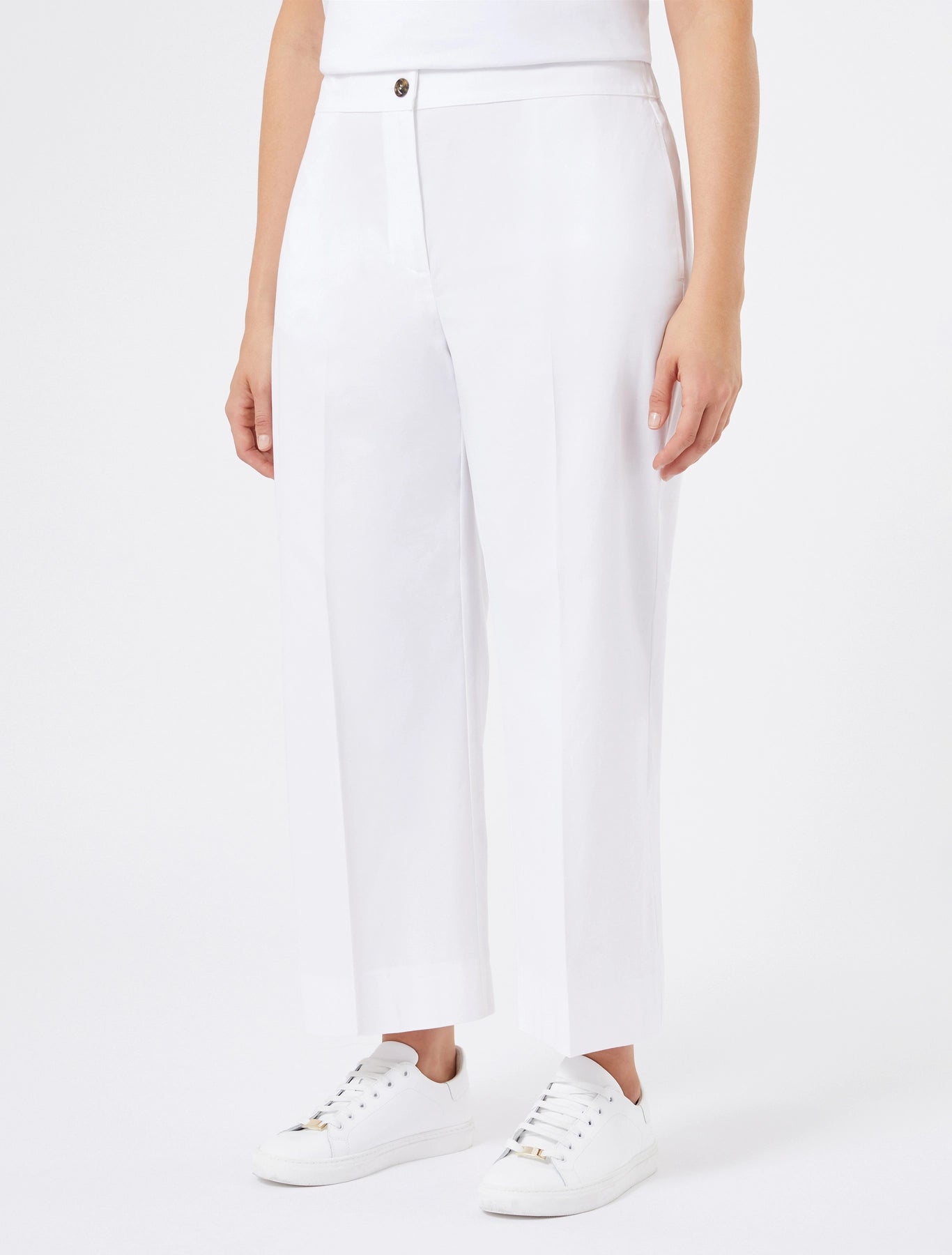 White PIETRE trousers in stretch cotton gabardine, straight fit