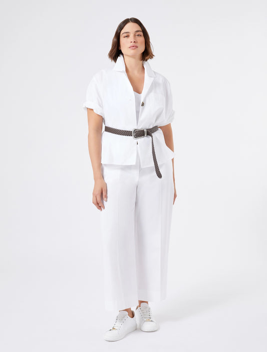 PIETRE Cropped Trousers in Stretch Cotton Gabardine —Persona by Marina Rinaldi