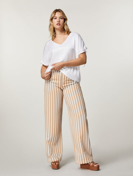 CRISMA Striped Palazzo Trousers – Persona by Marina Rinaldi