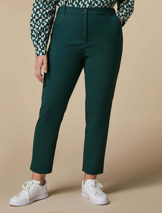 Slim fit Trousers RADICI in cotton nylon fabric with belt loops and pressed pleats
