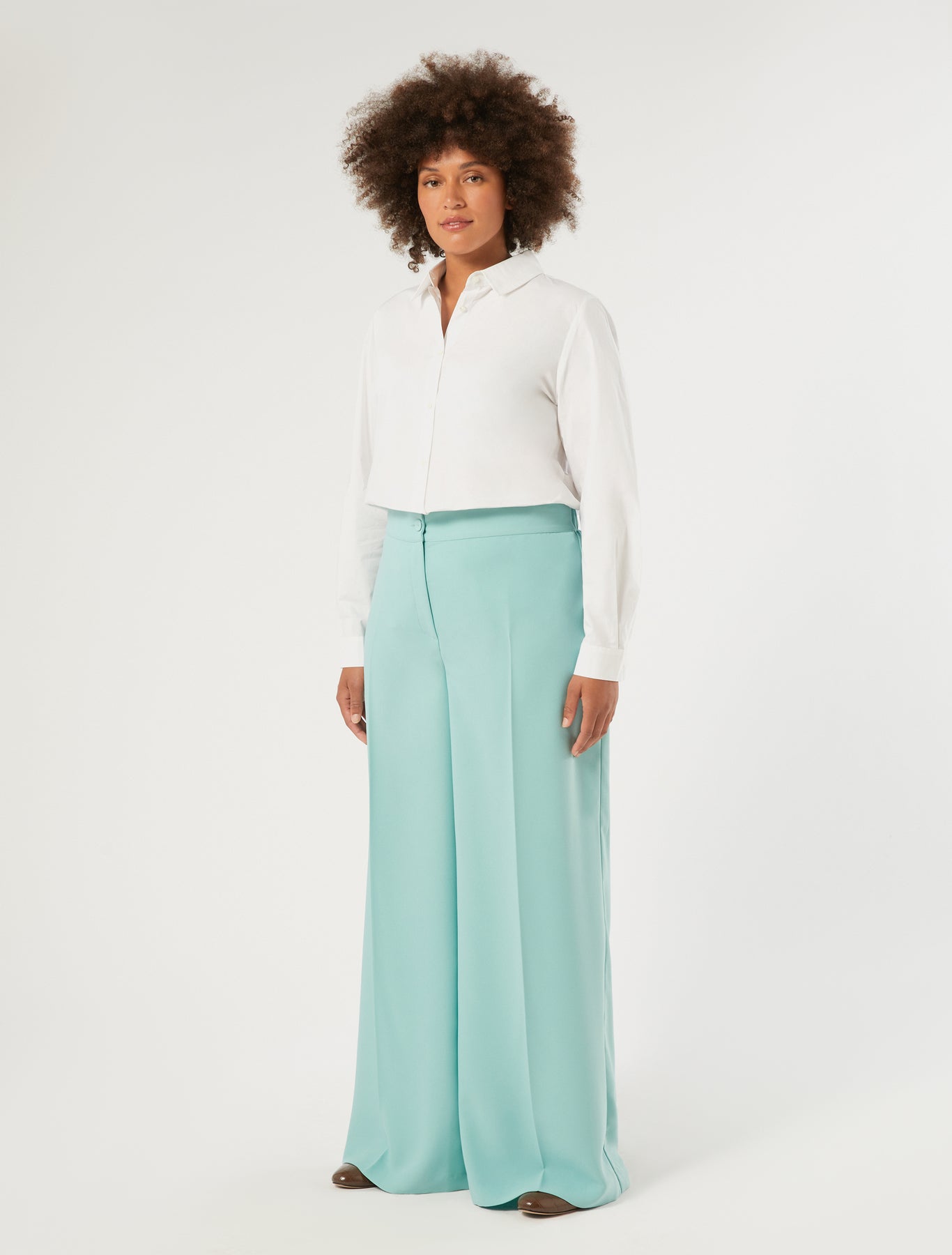 Women's ORIGANO trousers in matte envers satin crêpe fabric