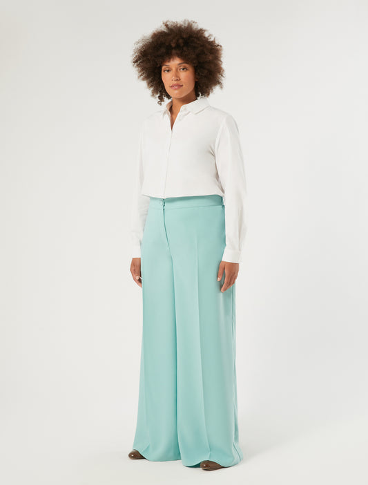 Women's ORIGANO trousers in matte envers satin crêpe fabric
