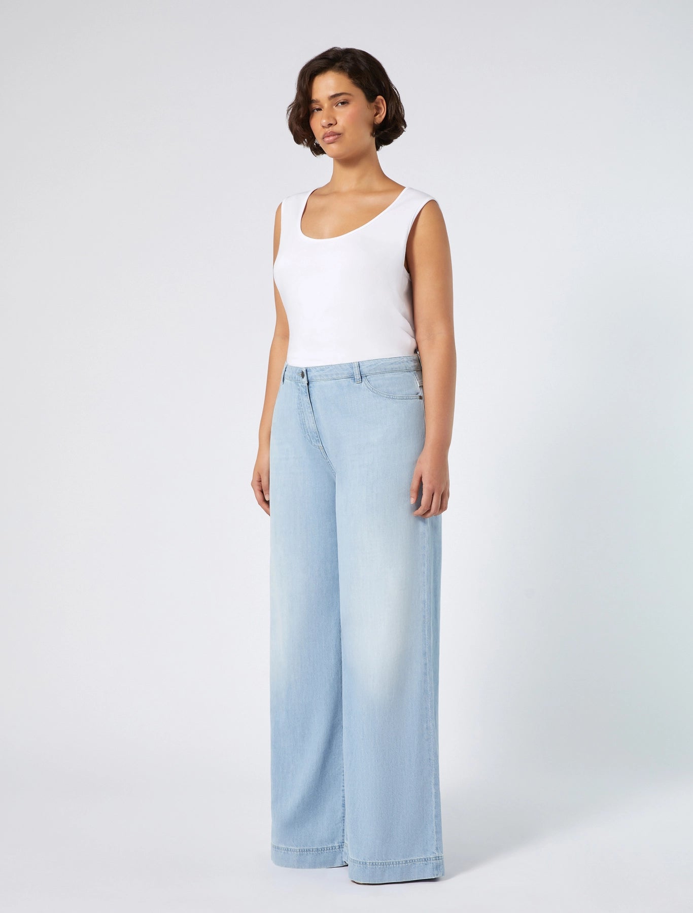 AGORA palazzo jeans in light blue denim