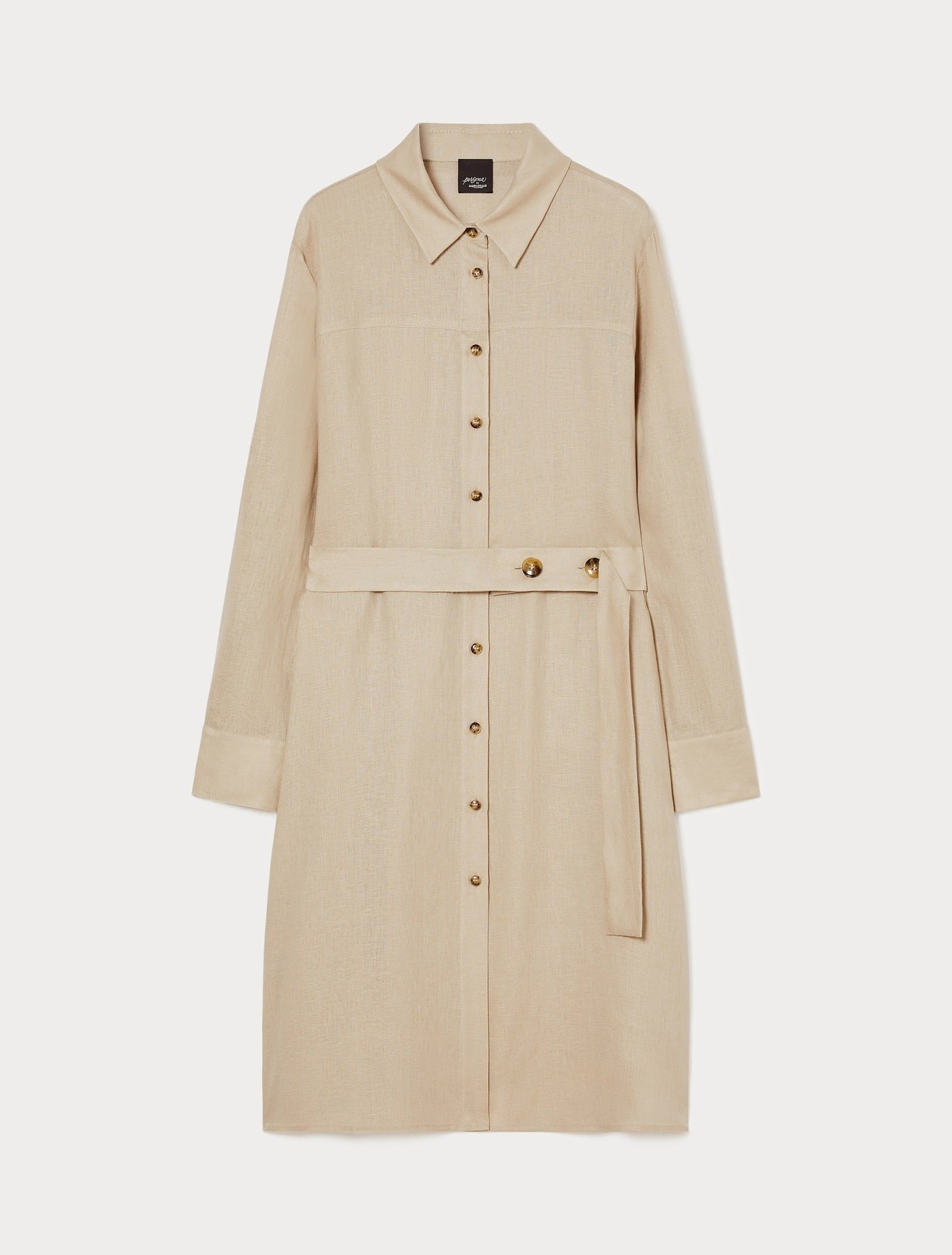 PEDALE linen shirt dress with collar and cuffs