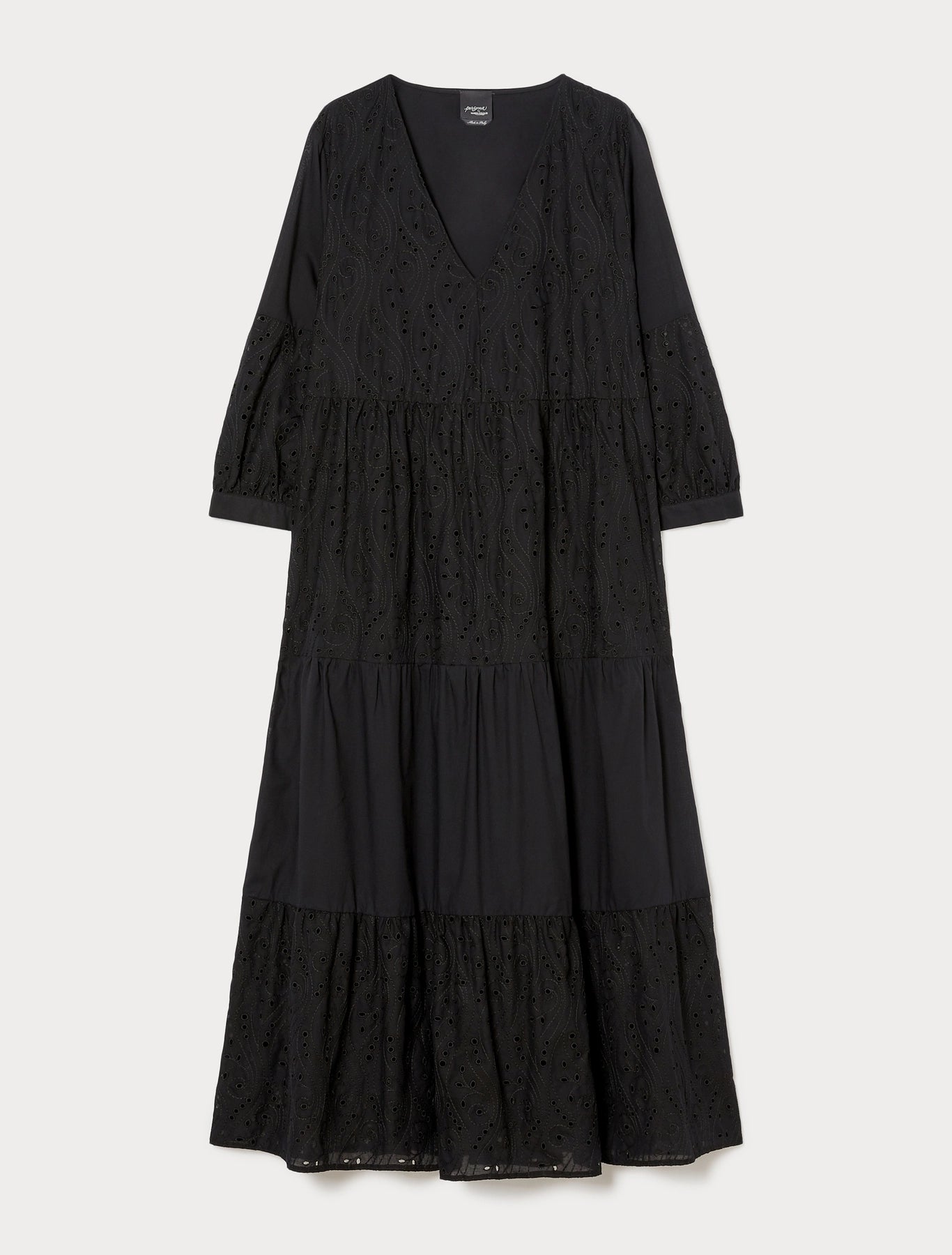 ONTANO dress from back, showing layered flounces