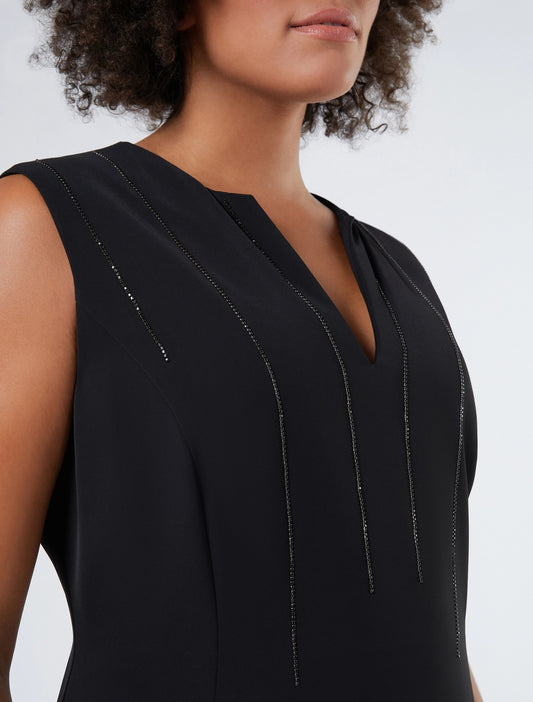 VETRO flared stretch cady dress