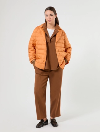 Orange Persona by Marina Rinaldi plus size DELFINO quilted water-repellent cape cut jacket with blazer collar