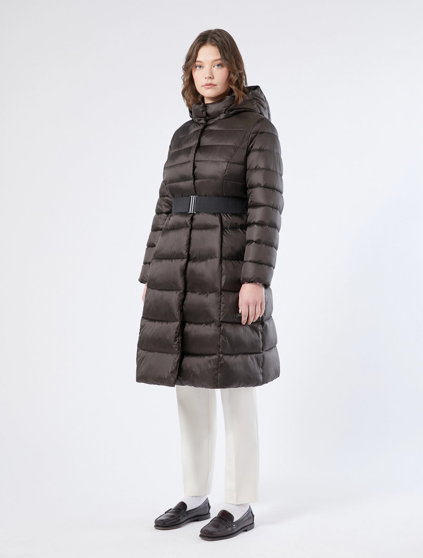 Iridescent puffer coat Viadana — front view
