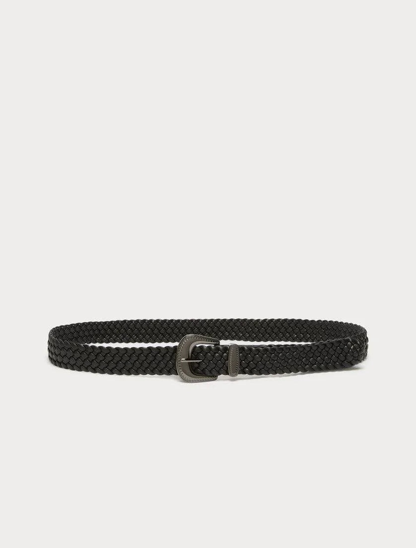 CLASSE Woven Belt with textured woven design and polished metal buckle in neutral tone for versatile styling