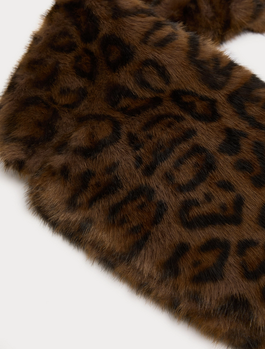 Marina Rinaldi x Elettra Lamborghini brown fluffy padded collar lapel accessory