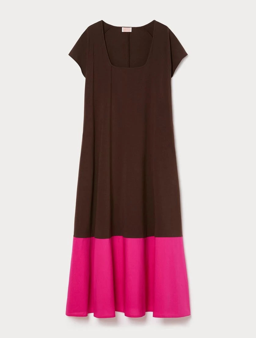 Plus size CARO cotton jersey dress with flared silhouette and flounced hem