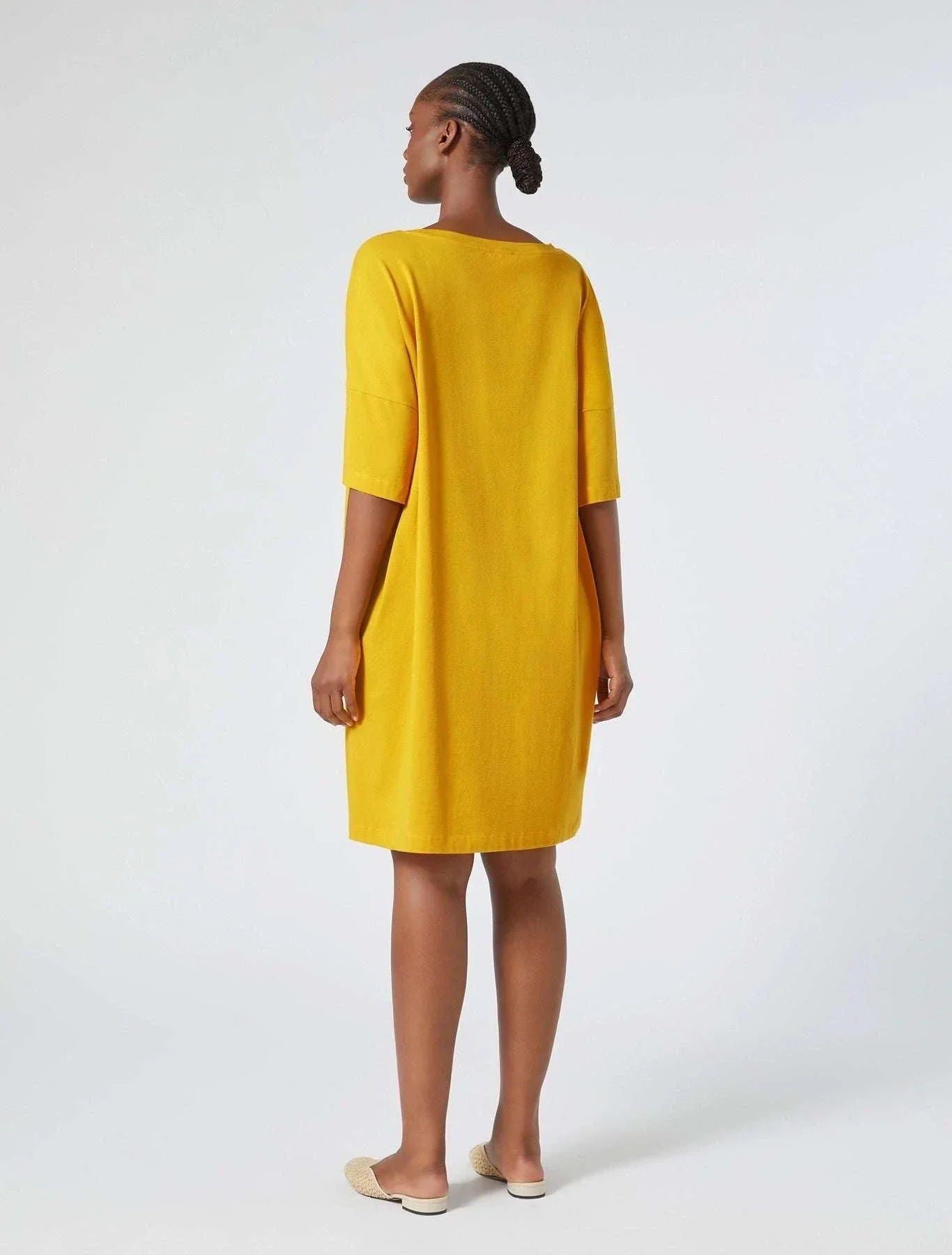 ULTIMO summer dress oversized cotton with original print and round neckline