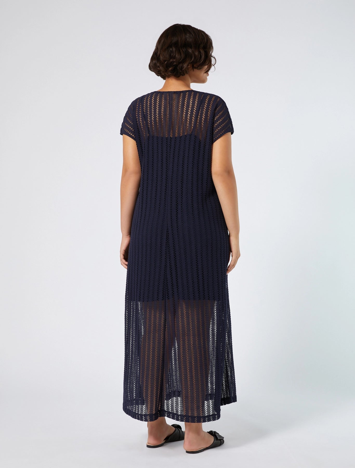 GIOCHI semi-transparent summer dress, full back view