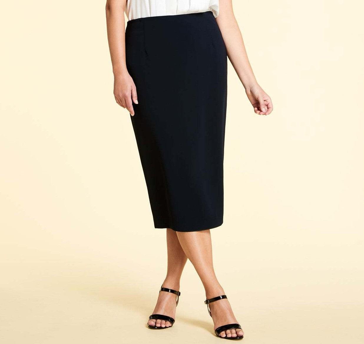 Skirt COLONNA pencil skirt in triacetate fabric with waist darts and back vent