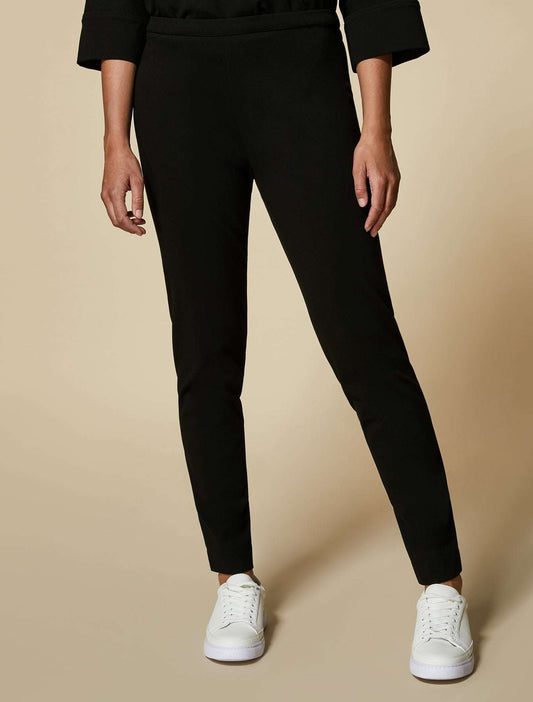 Trousers OCCHIATA-1 elastic waist jersey trousers with split arrow design and medium height fit