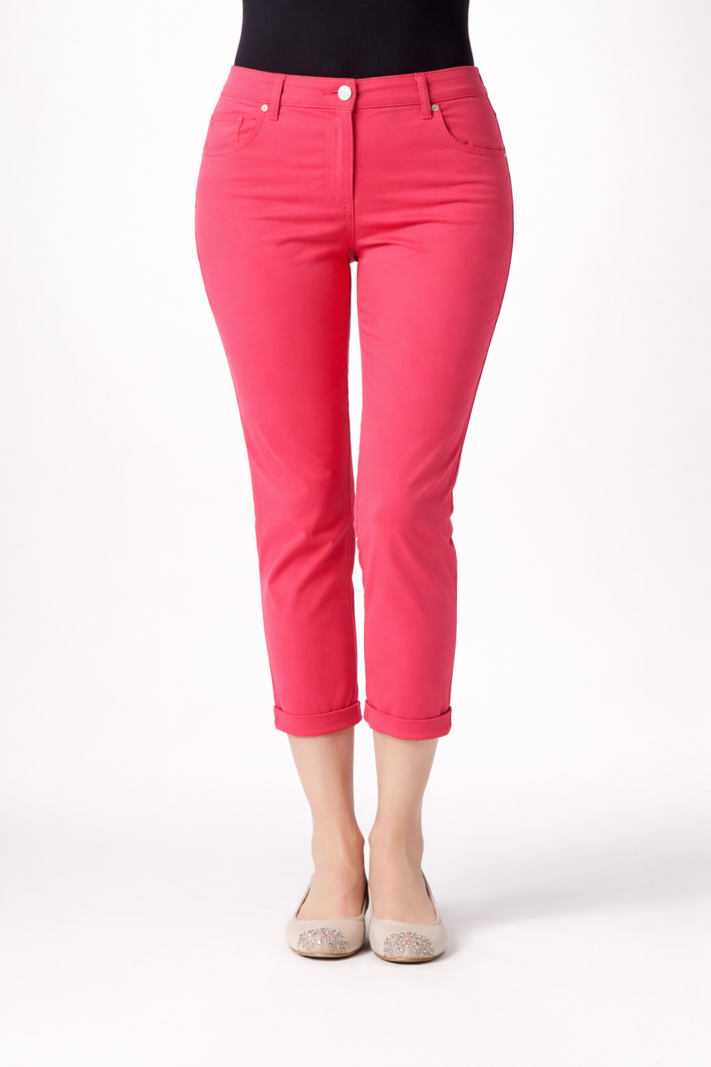 BONDENO cropped trousers in stretch cotton with five-pocket design and streamlined silhouette