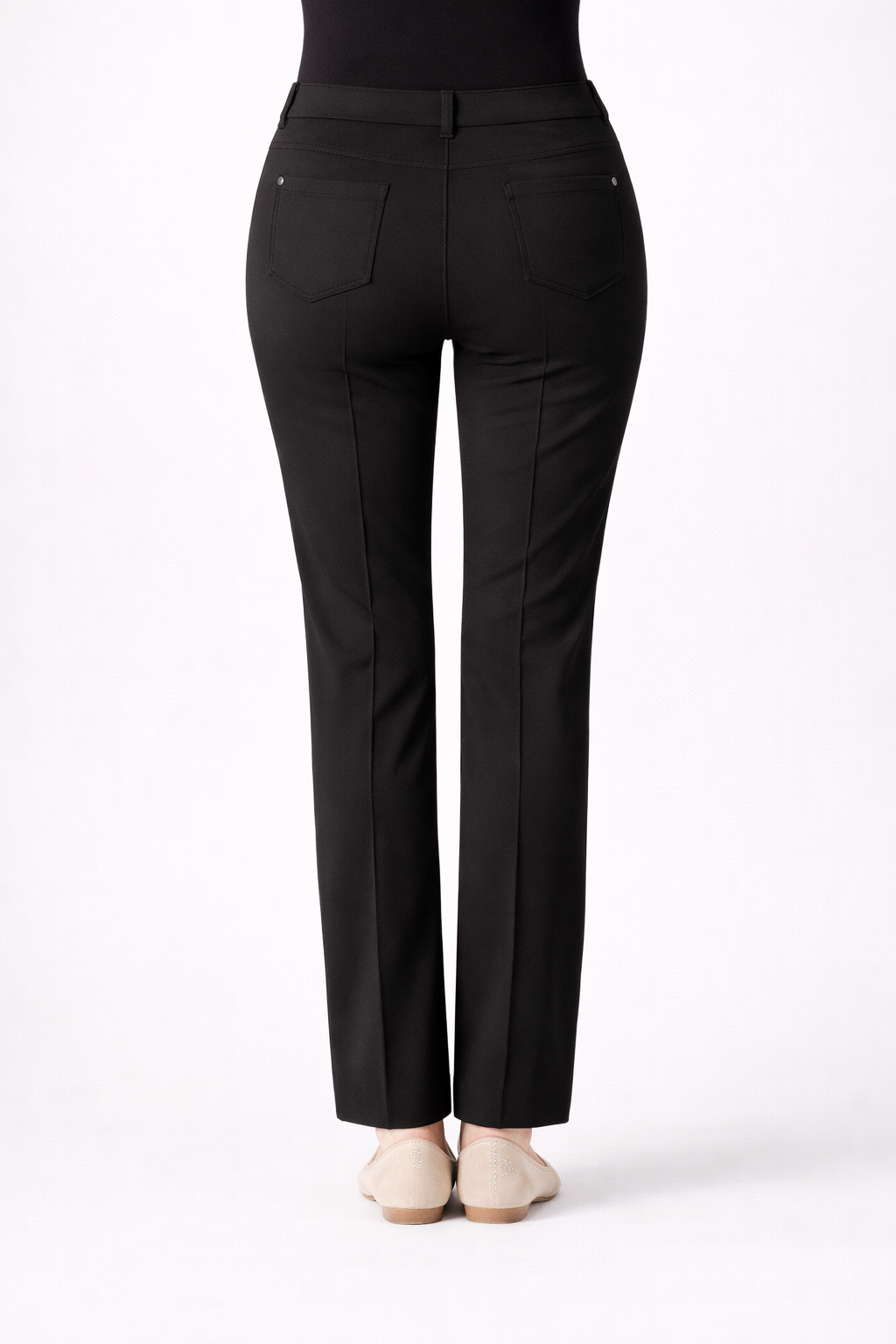 BAGORDO classic tailored cotton trousers with stretch, clean silhouette, front button, and concealed zip fastening designed for office and smart casual wear