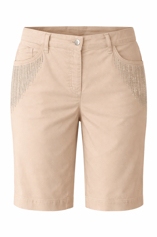 METAL classic shorts by Persona by Marina Rinaldi in stretch cotton with five-pocket design and tailored silhouette