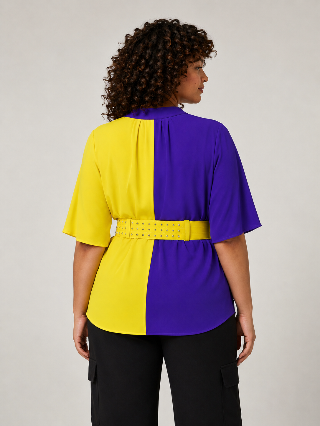 Elegant Blouse BETTY by Fausto Puglisi in luxurious silk with tied collar ribbon
