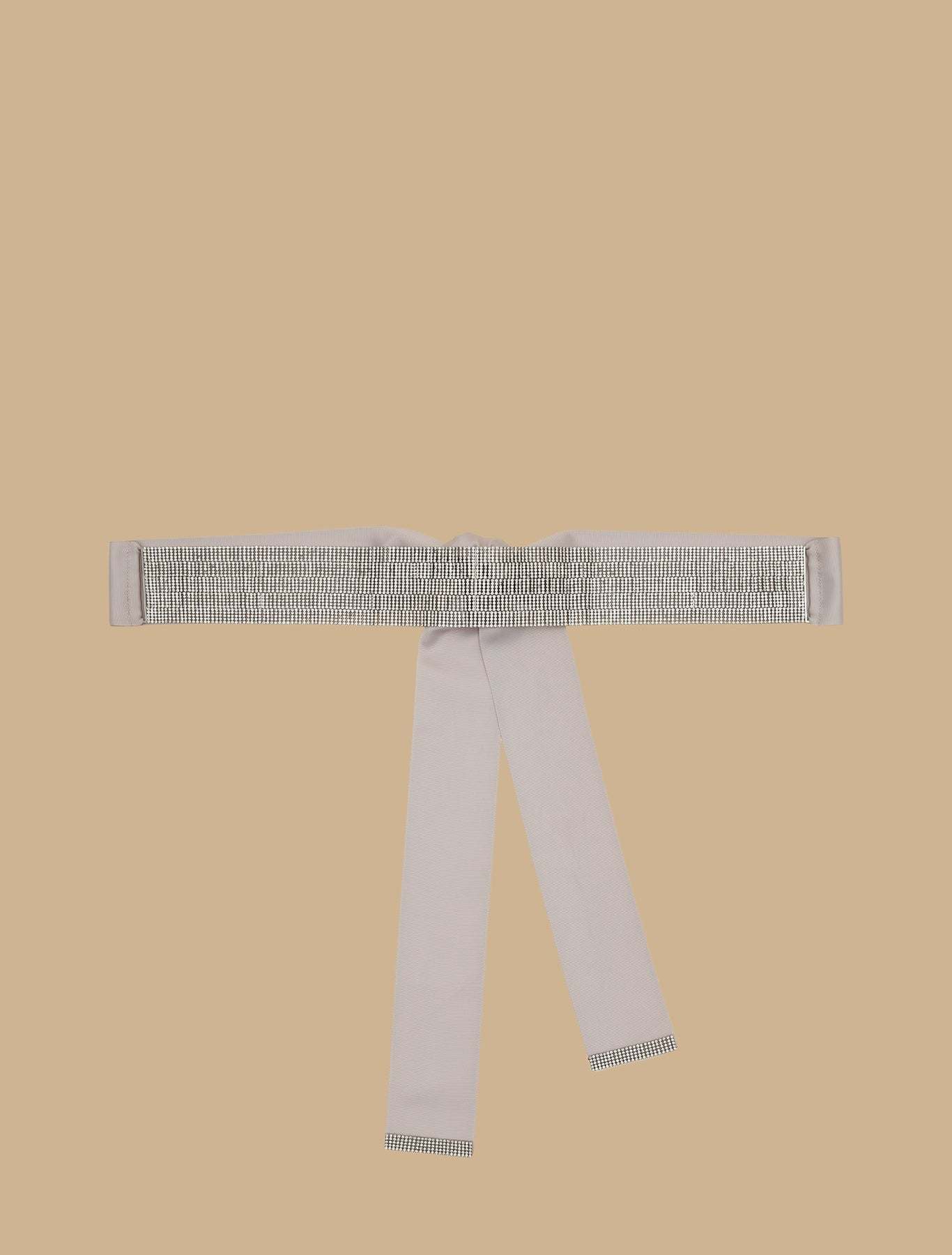 Grosgrain belt with stone insert and metal glass decorations, 6 cm wide