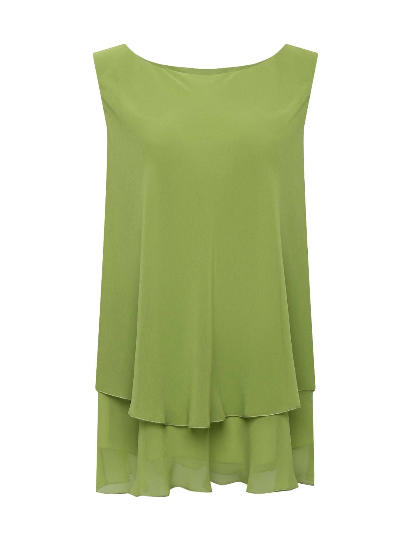 Plus size Blouse BINARIO in luxurious georgette with layered ruffles and flared cuffs