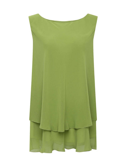 Plus size Blouse BINARIO in luxurious georgette with layered ruffles and flared cuffs