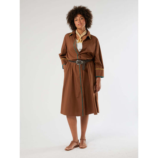 FOLGORE Cotton shirt dress styled for casual wear