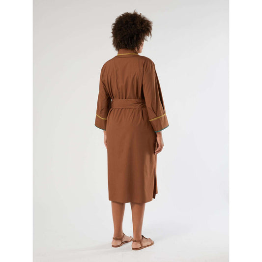 FOLGORE Cotton shirt dress on model in casual setting