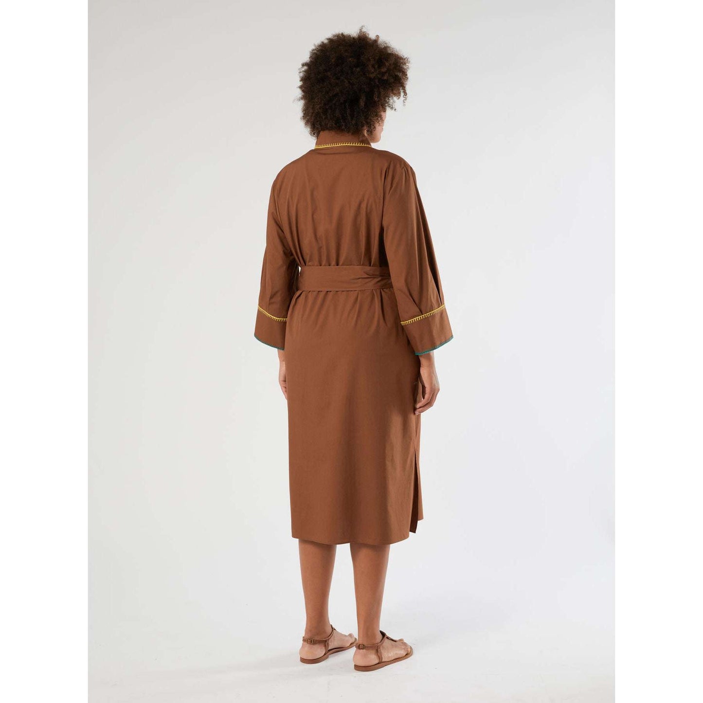 FOLGORE Cotton shirt dress on model in casual setting