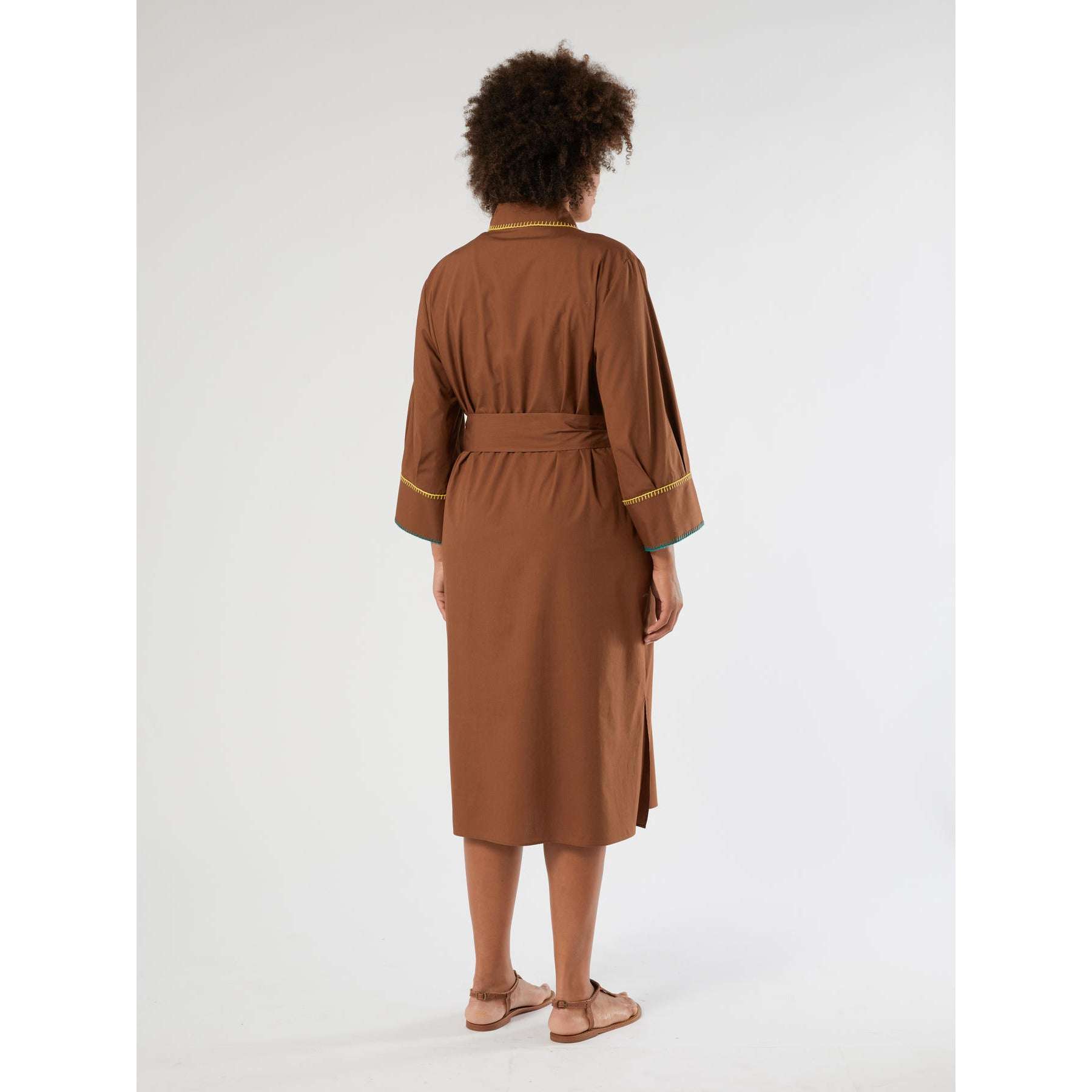 FOLGORE Cotton shirt dress on model in casual setting