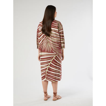 PEDONE printed cotton dress with exclusive graphic print and relaxed fit in lightweight breathable fabric