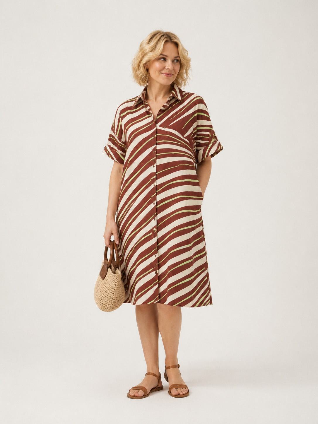 PEDONE printed cotton shirt dress β Persona by Marina Rinaldi plus size