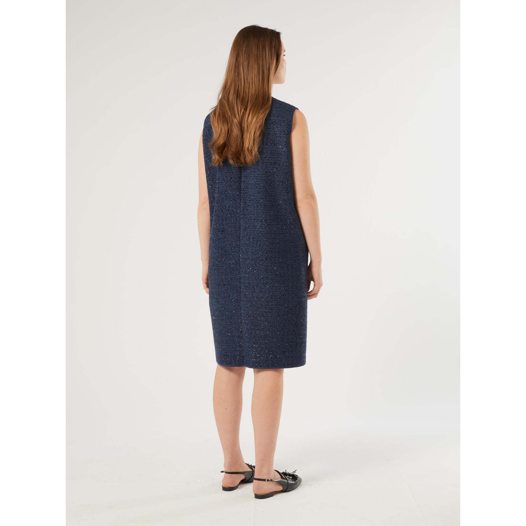 Chanel-inspired TROFEO dress by Persona in bonded jersey with A-line fit and round neckline