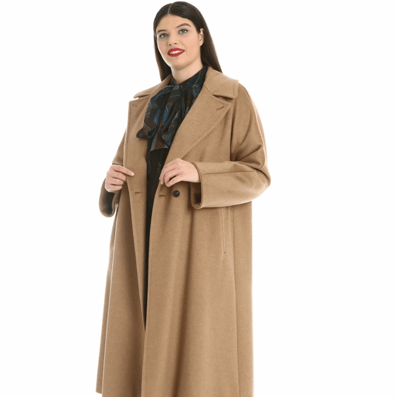 Camel wool coat - from MaxMara fashion group. Plus size