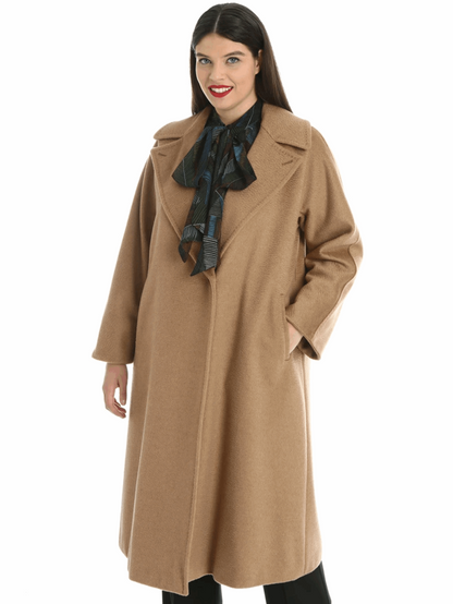 Camel wool Coat TIGROTTO Marina Rinaldi