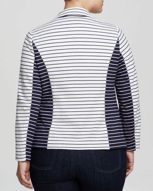 OCCORSO Jacket thick tricot striped with two-tone fabric and reversible collar