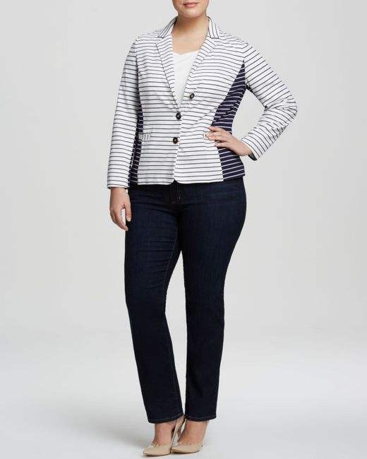 OCCORSO jacket thick tricot striped with two-tone fabric and reversible collar