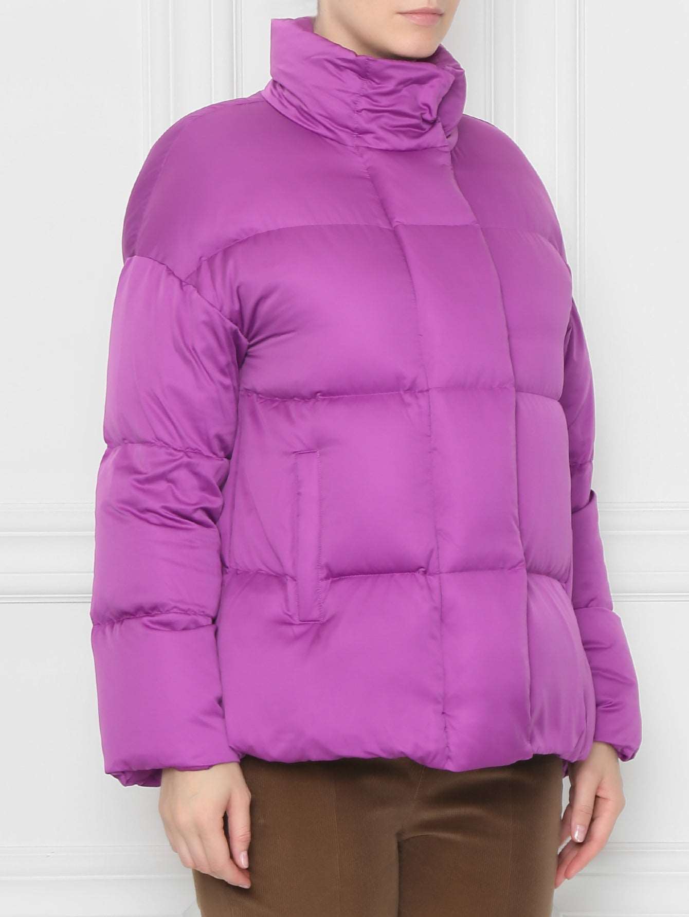 Ultra-lightweight waterproof satin down jacket PAMIR with goose feather filling and adjustable fit
