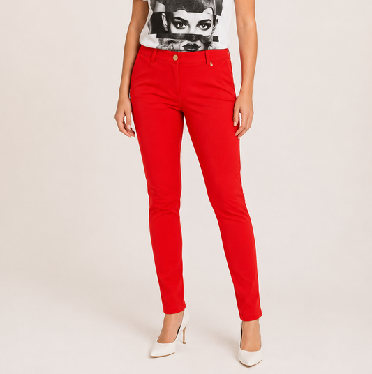 High-rise classic jeans with crystal-embellished back pockets and stretch cotton denim by Persona by Marina Rinaldi