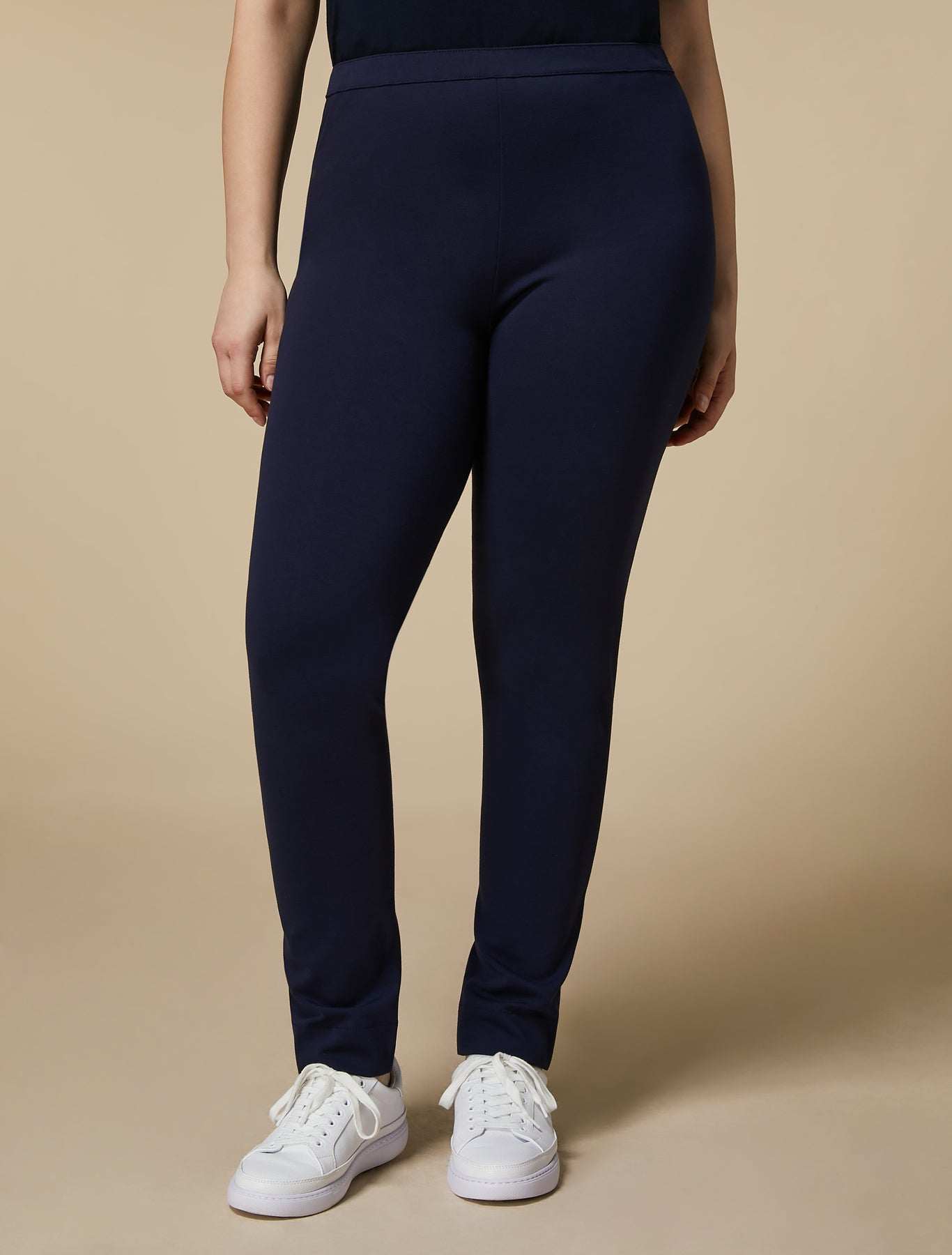 Leggings OCCHIATA full Milano knitted jersey with ergonomic arrow hem details and elastic waistband