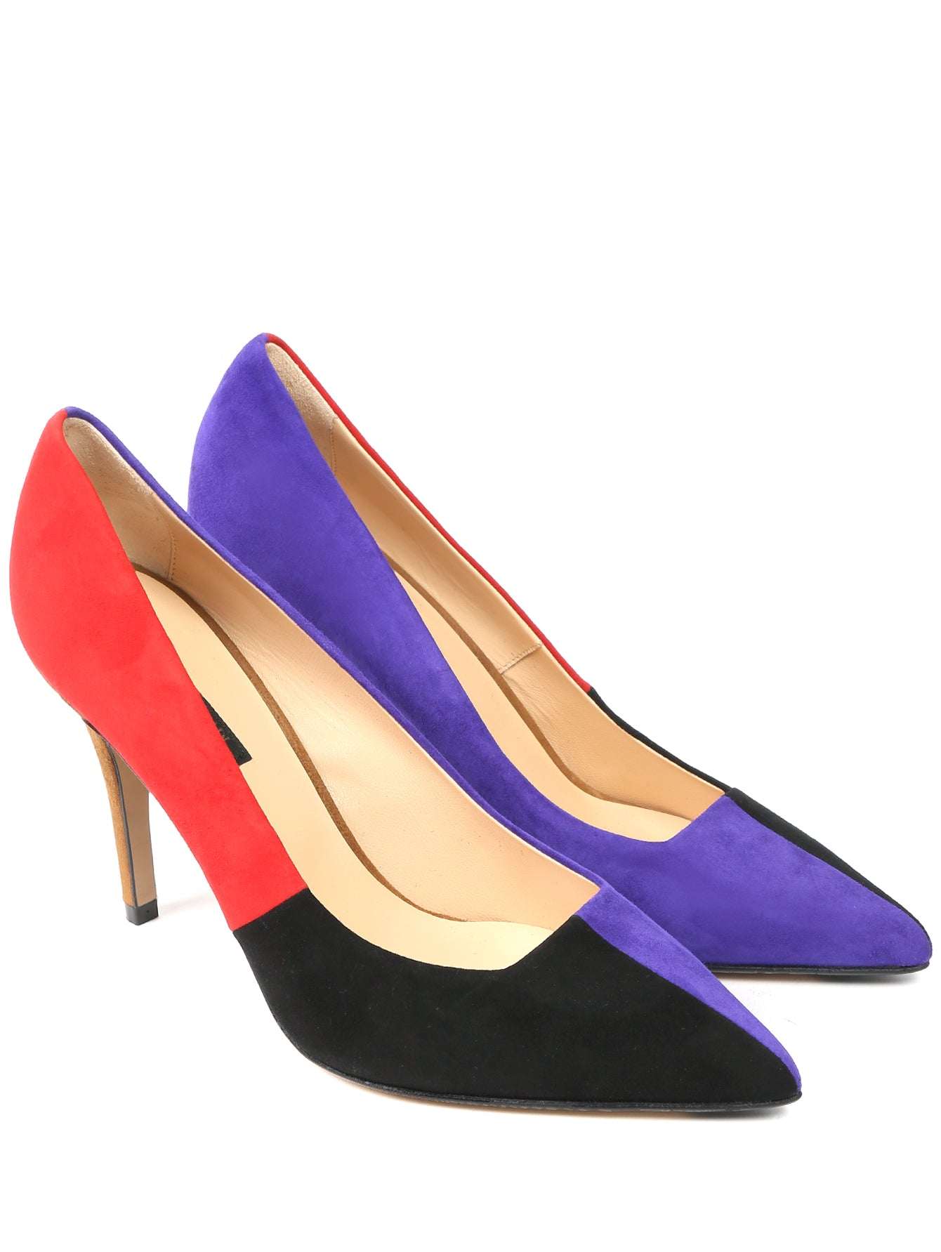 Elegant LONTRA suede shoes with multicolored inserts and comfortable fit