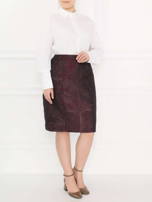 Skirt CERTOSA elegant printed taffeta with hidden closure and walking slot