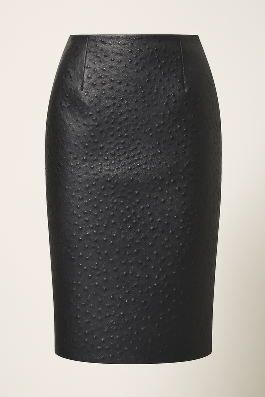 CERTO skirt by Marina Rinaldi in ostrich-effect fabric pencil silhouette plus-size design