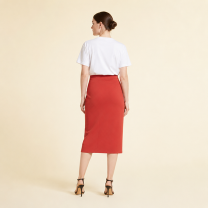 Skirt COLONNA high-waisted pencil skirt with back slit and zip closure