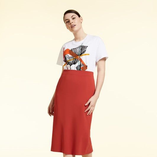 High-waisted Skirt COLONNA with back slit and zip closure for professional wear