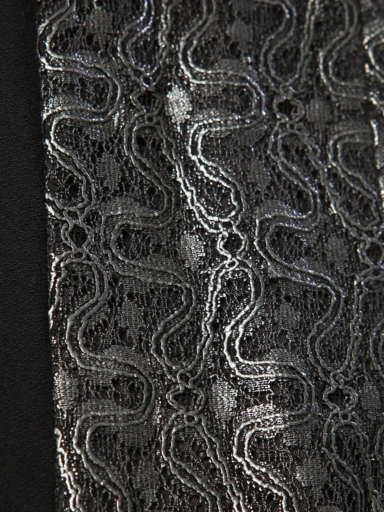 High-waisted Skirt ORBITA with printed lace panel and zipper closure