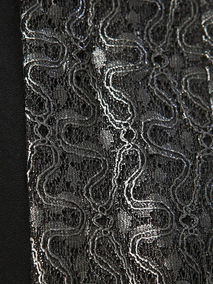 High-waisted Skirt ORBITA with printed lace panel and zipper closure