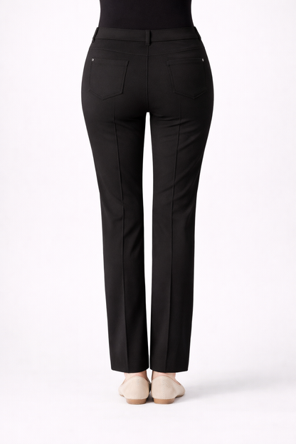 BAGORDO classic tailored cotton trousers with stretch, clean silhouette, front button, and concealed zip fastening designed for office and smart casual wear