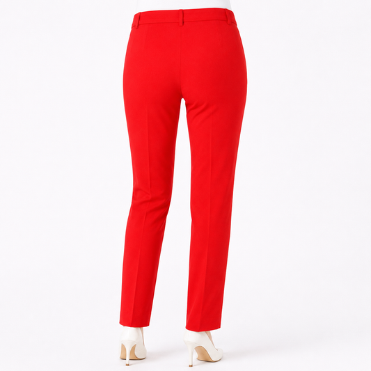 BURE slim trousers by Persona by Marina Rinaldi with tailored slim leg and sleek silhouette in cotton-acrylic blend for office and smart casual wear